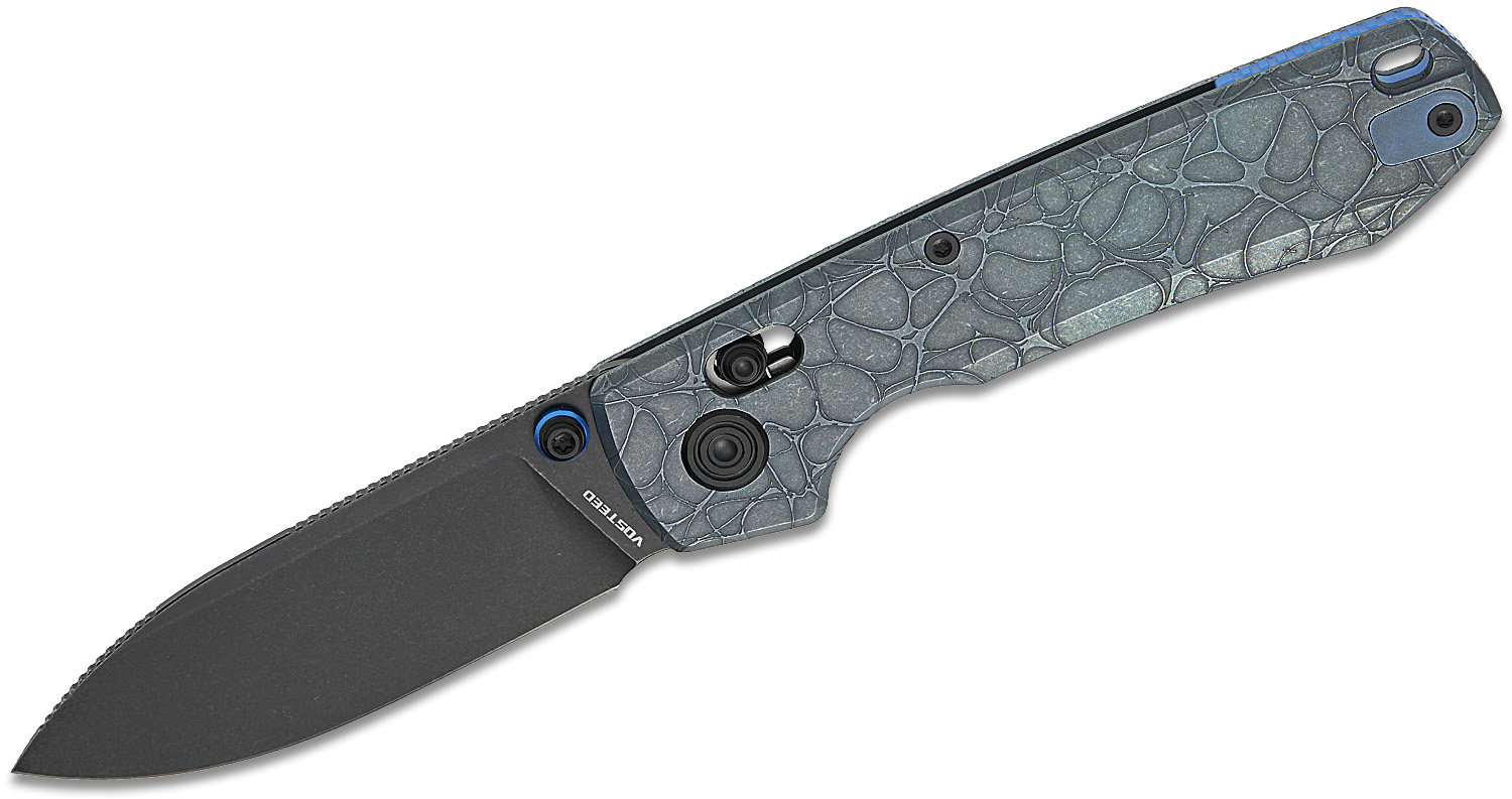 マルサン　450　キングジョー Classical Navy Ver Vosteed Knives Raccoon TiSlim Crossbar Lock Folding Knife 3.18