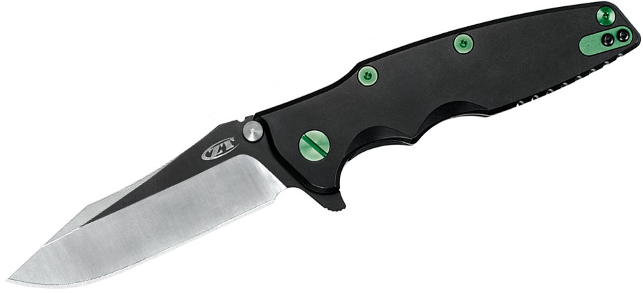 Zero Tolerance 0392BLKGRN Rick Hinderer Factory Custom Flipper 3.5