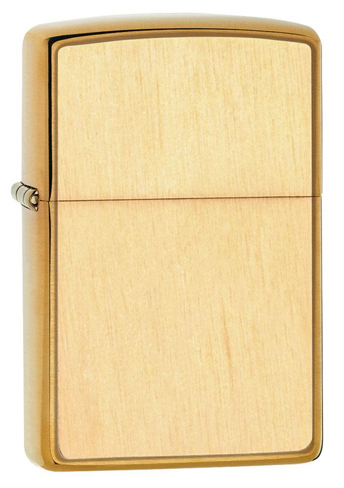 Zippo Lighter Woodchuck USA, Brushed Brass, Birch - KnifeCenter
