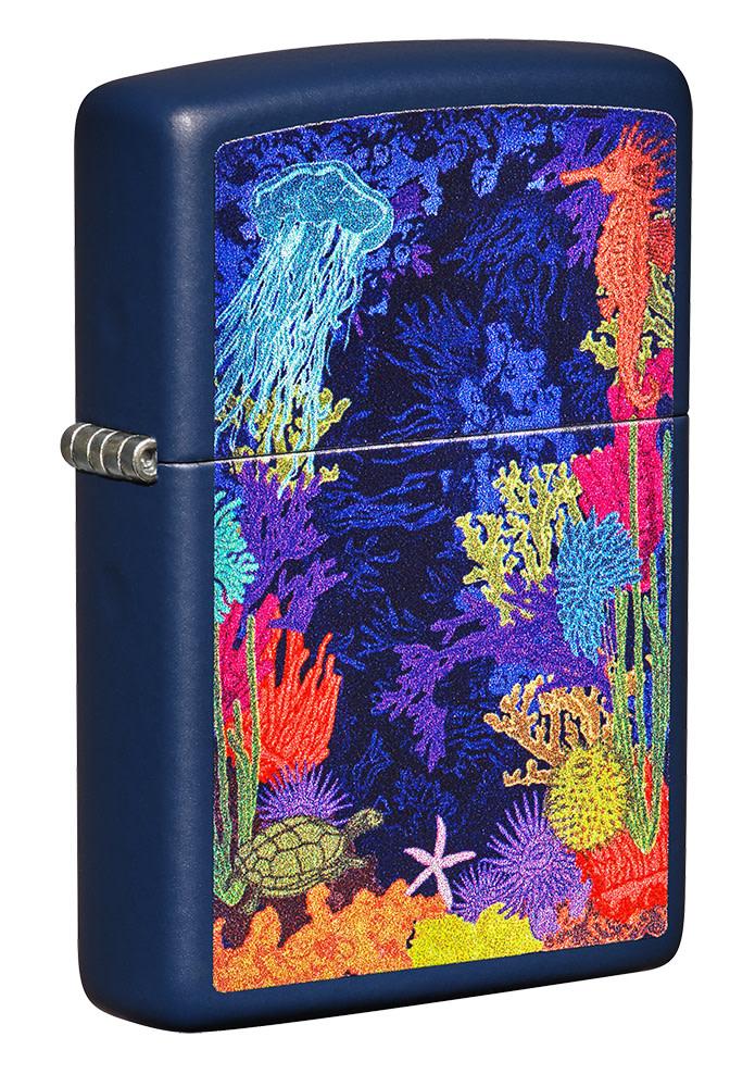 Zippo Lighter Navy Matte, Sea Life - KnifeCenter - 49409