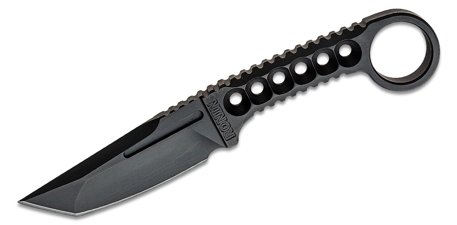 Zu Bladeworx Ronin Fixed Blade Knife 4" Uddeholm Rigor Black Cerakote Tanto Blade and
